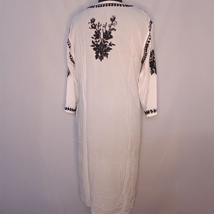 3D Modal Kurti with Premium Embroidery – Long Kurti