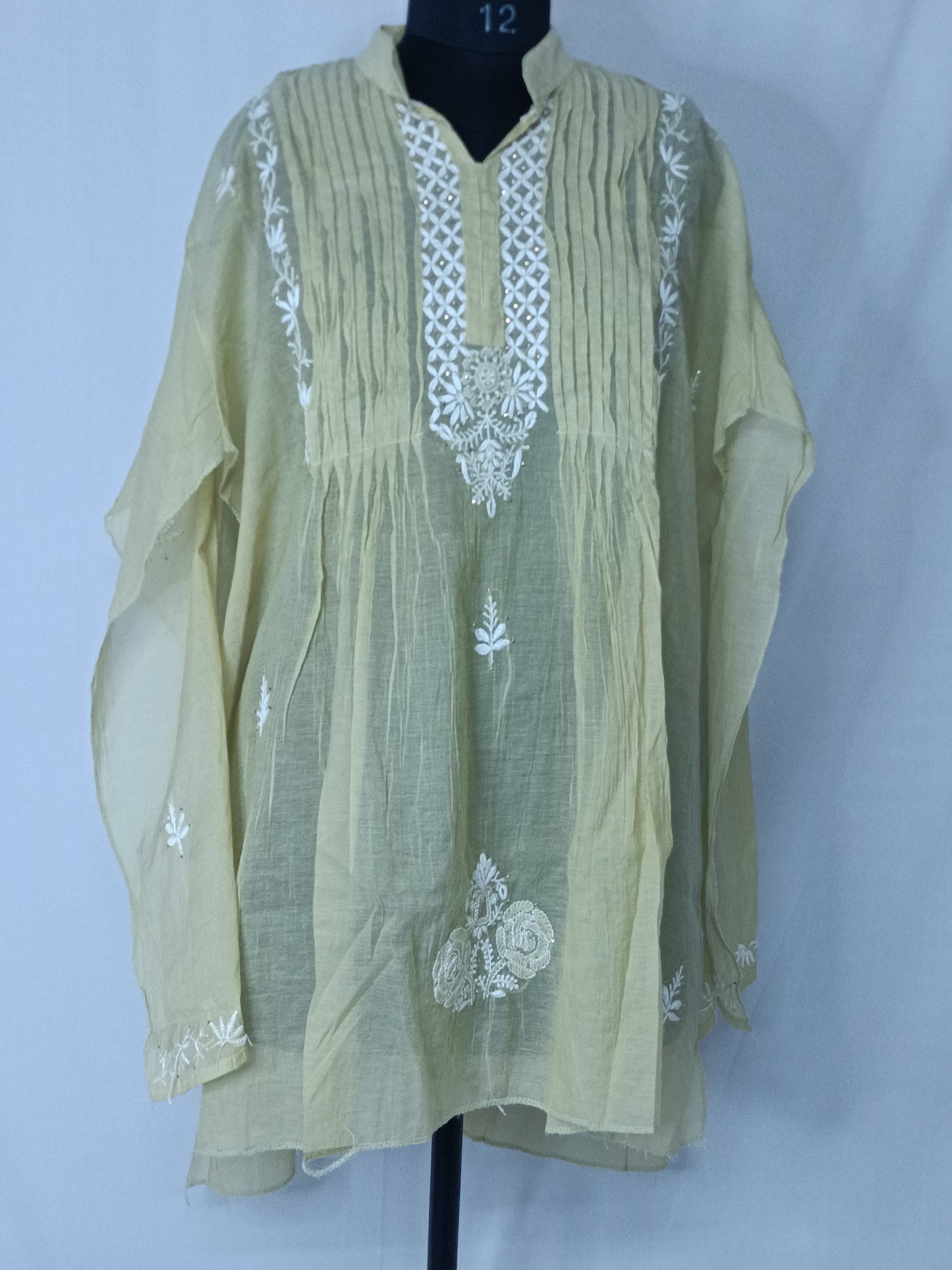Mul Mukesh Shirt – Elegant Semi-stitched Chikankari Kurti - Green