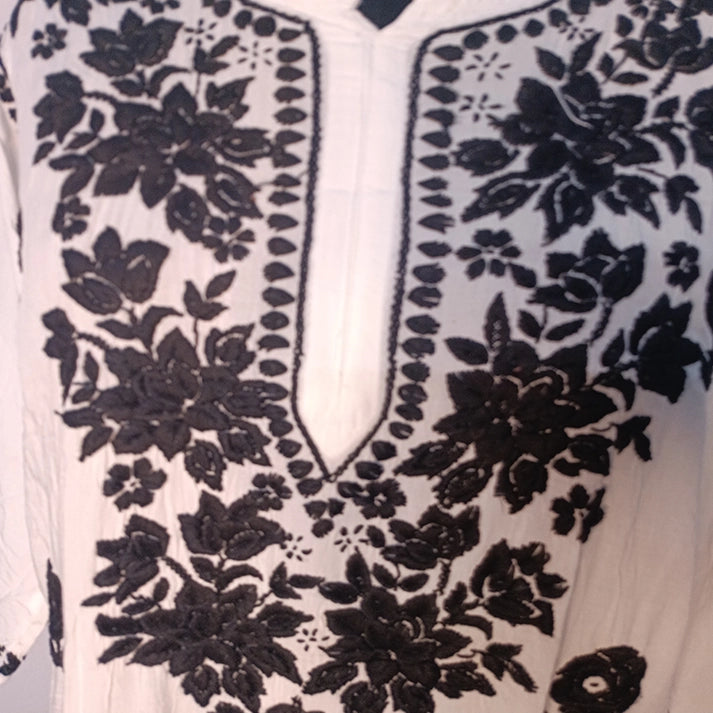 3D Modal Kurti with Premium Embroidery – Long Kurti