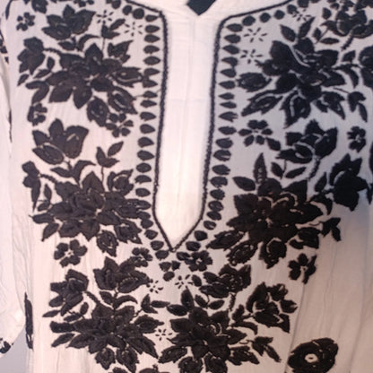 3D Modal Kurti with Premium Embroidery – Long Kurti