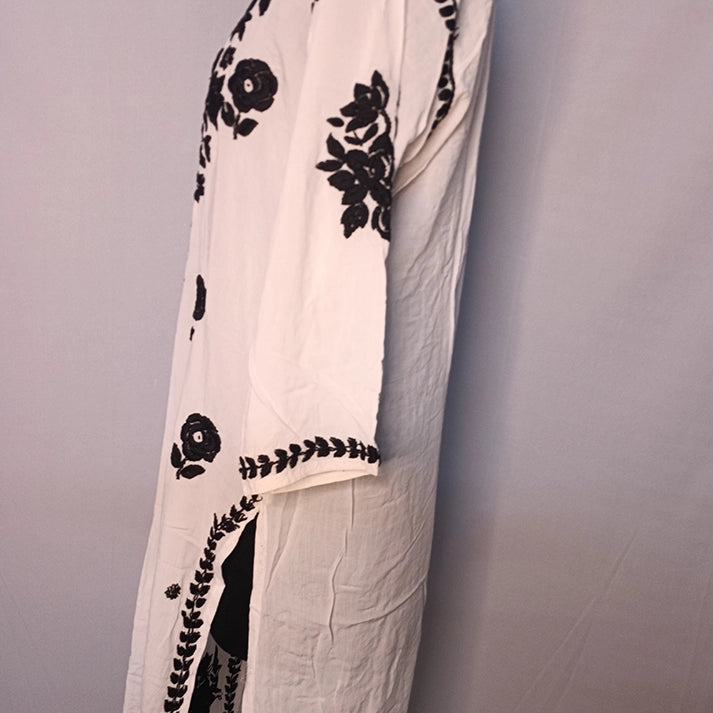 3D Modal Kurti with Premium Embroidery – Long Kurti