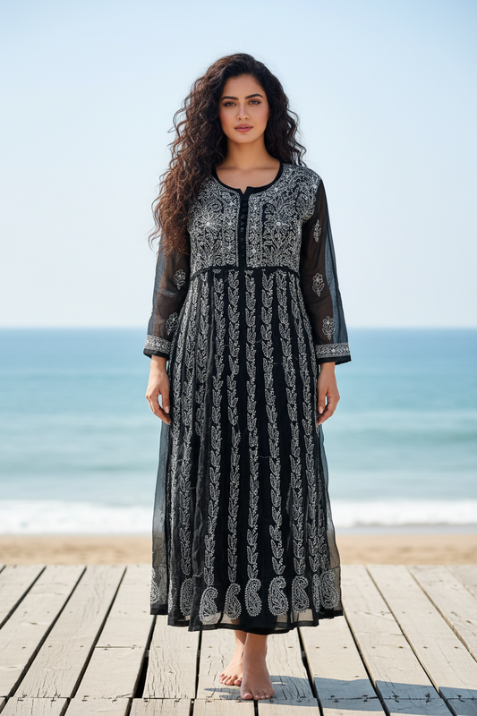Black Anarkali long Kurti