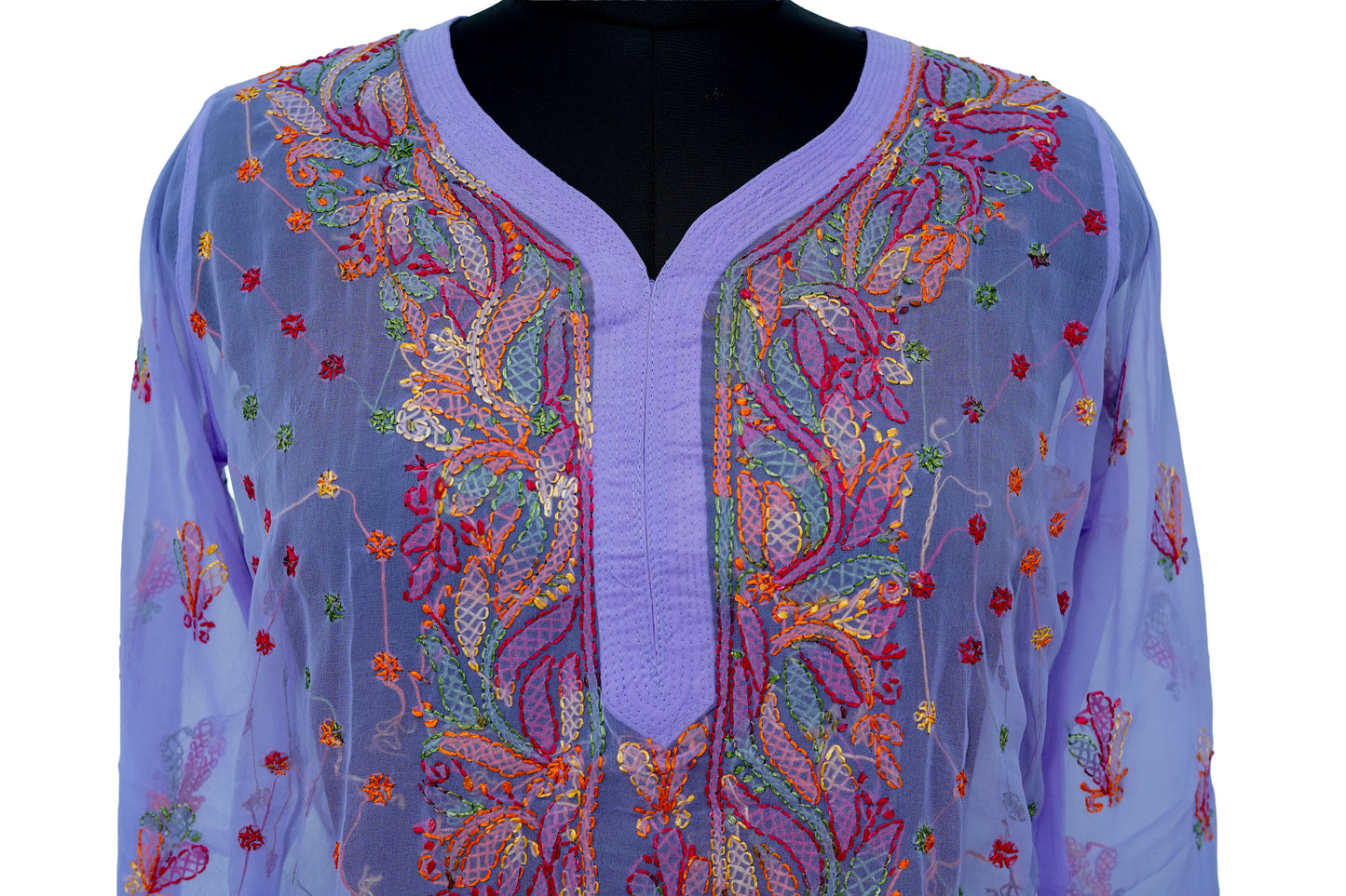 Georgette multicolour embroidery