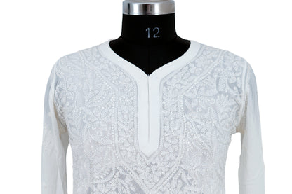 Shiffon Jaal embroidery-Short Kurti