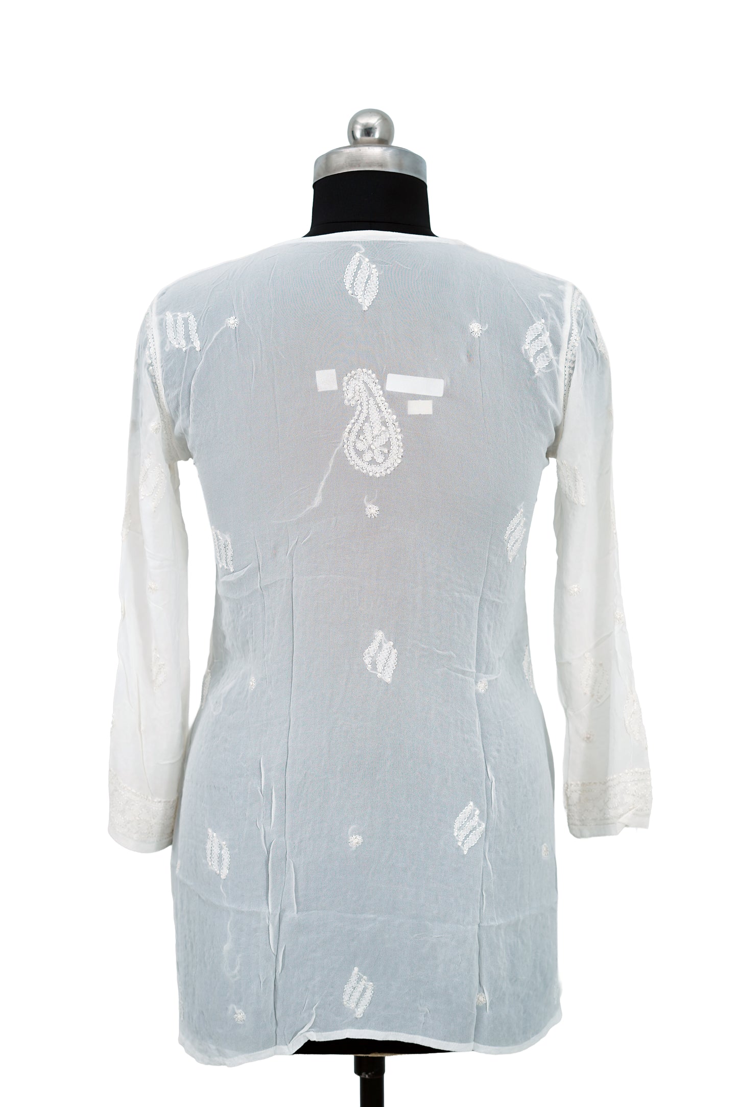 Shiffon Jaal embroidery-Short Kurti