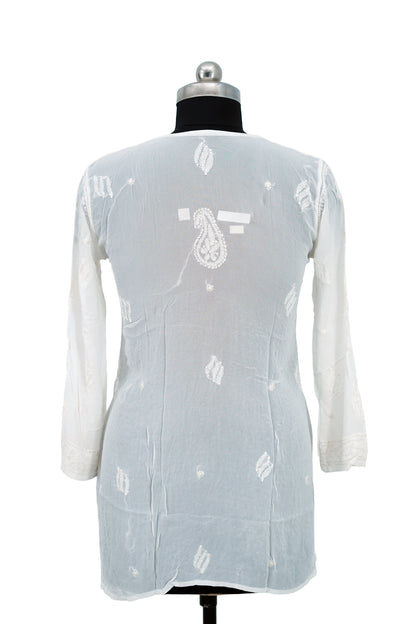 Shiffon Jaal embroidery-Short Kurti