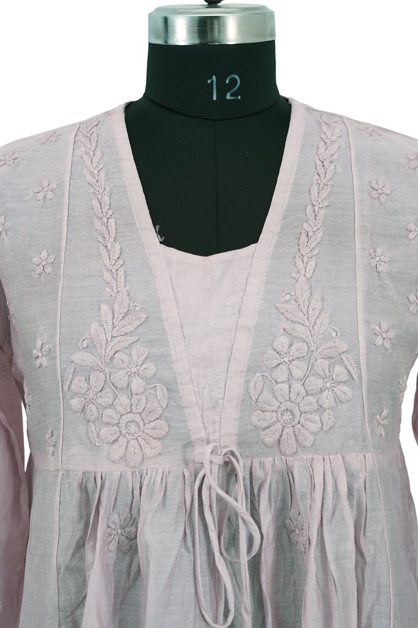 Chanderi Silk-Short Anarkali Kurti