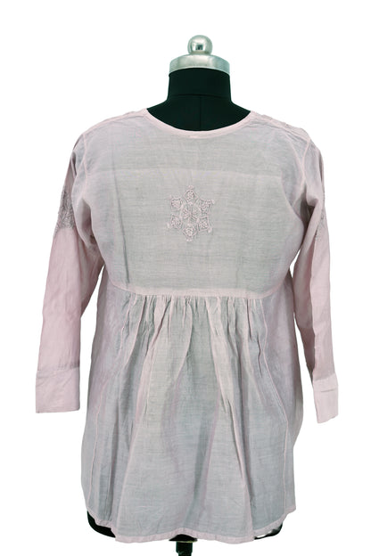 Chanderi Silk-Short Anarkali Kurti