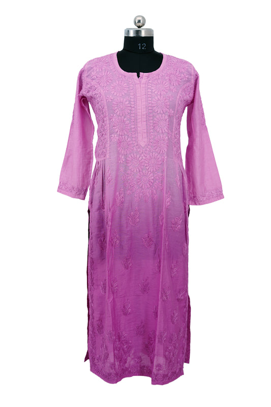 Chanderi Silk Shaded-Long Kurti