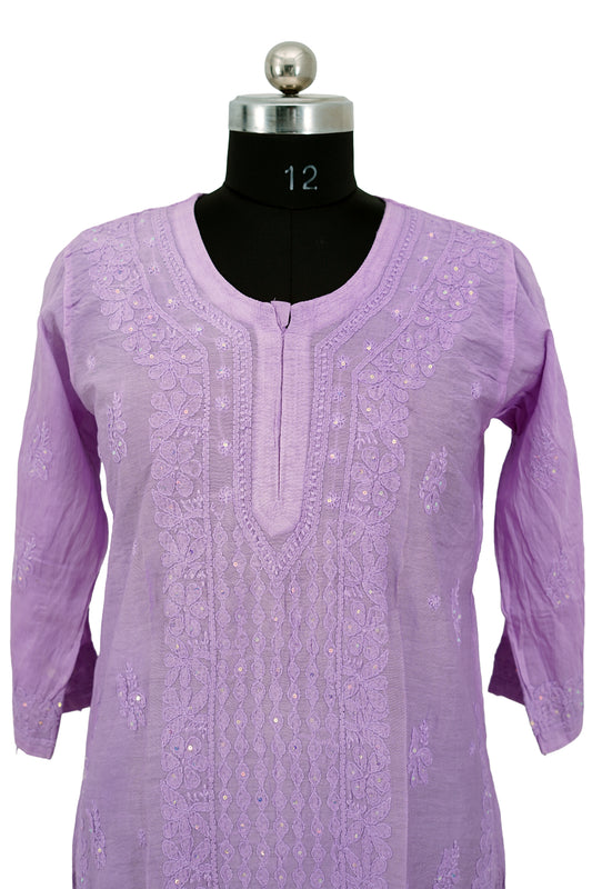Chanderi Silk Sequence-Long Kurti