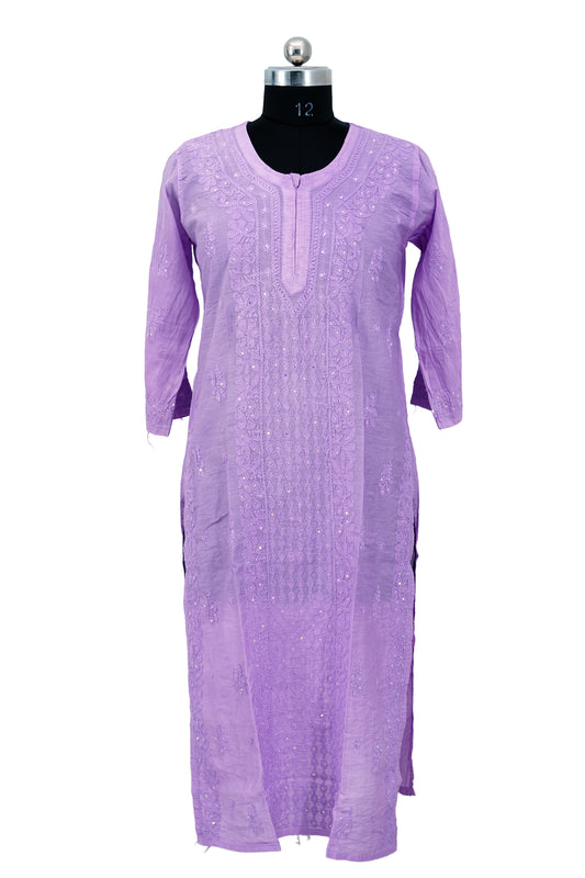 Chanderi Silk Sequence-Long Kurti