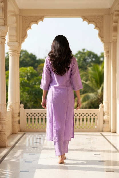 Chanderi Silk Sequence-Long Kurti