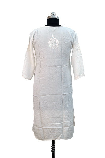 Chanderi Cotton-Sequence work Long Kurti