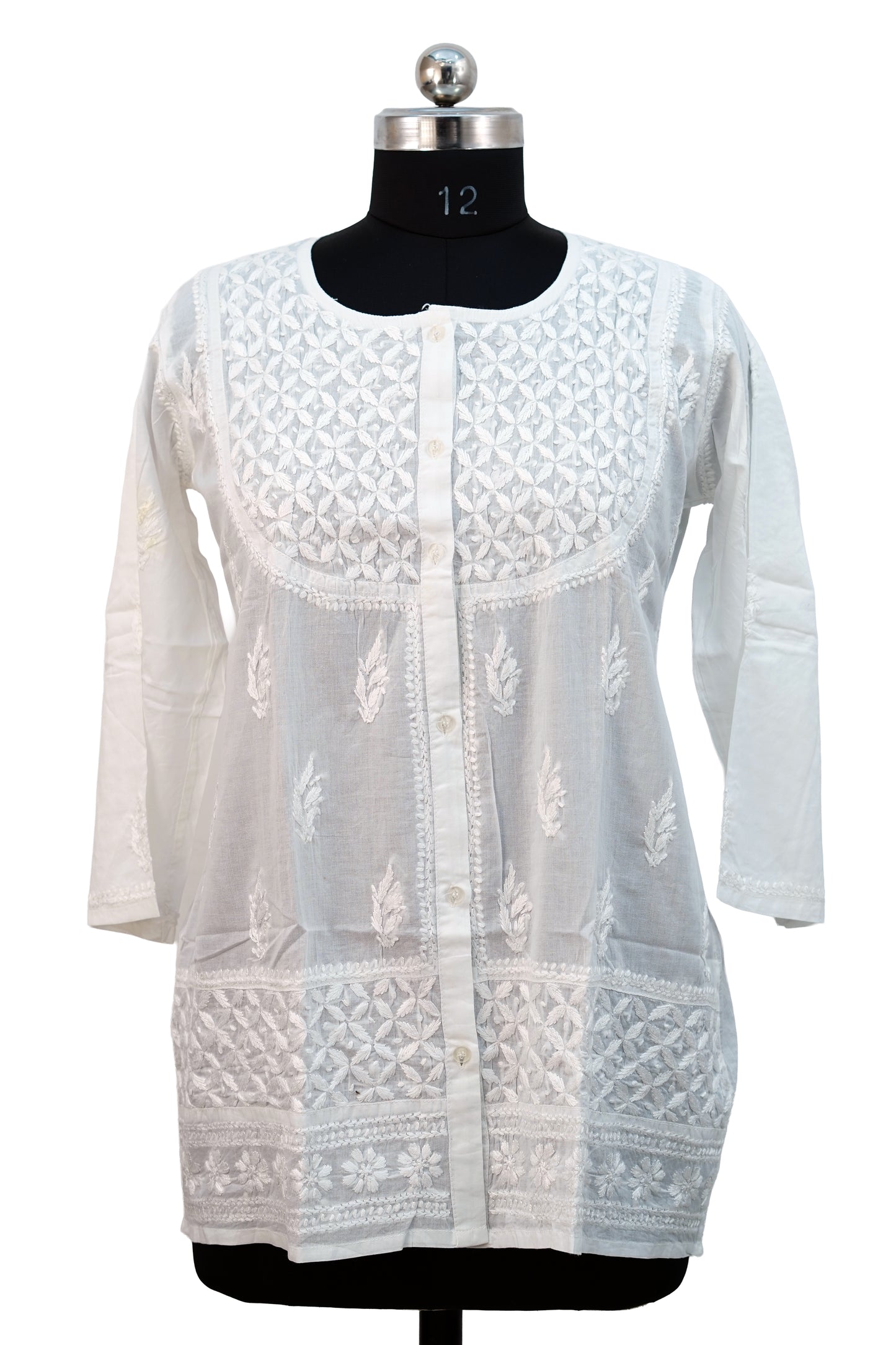 Front Button Cotton Kurti-Short Length