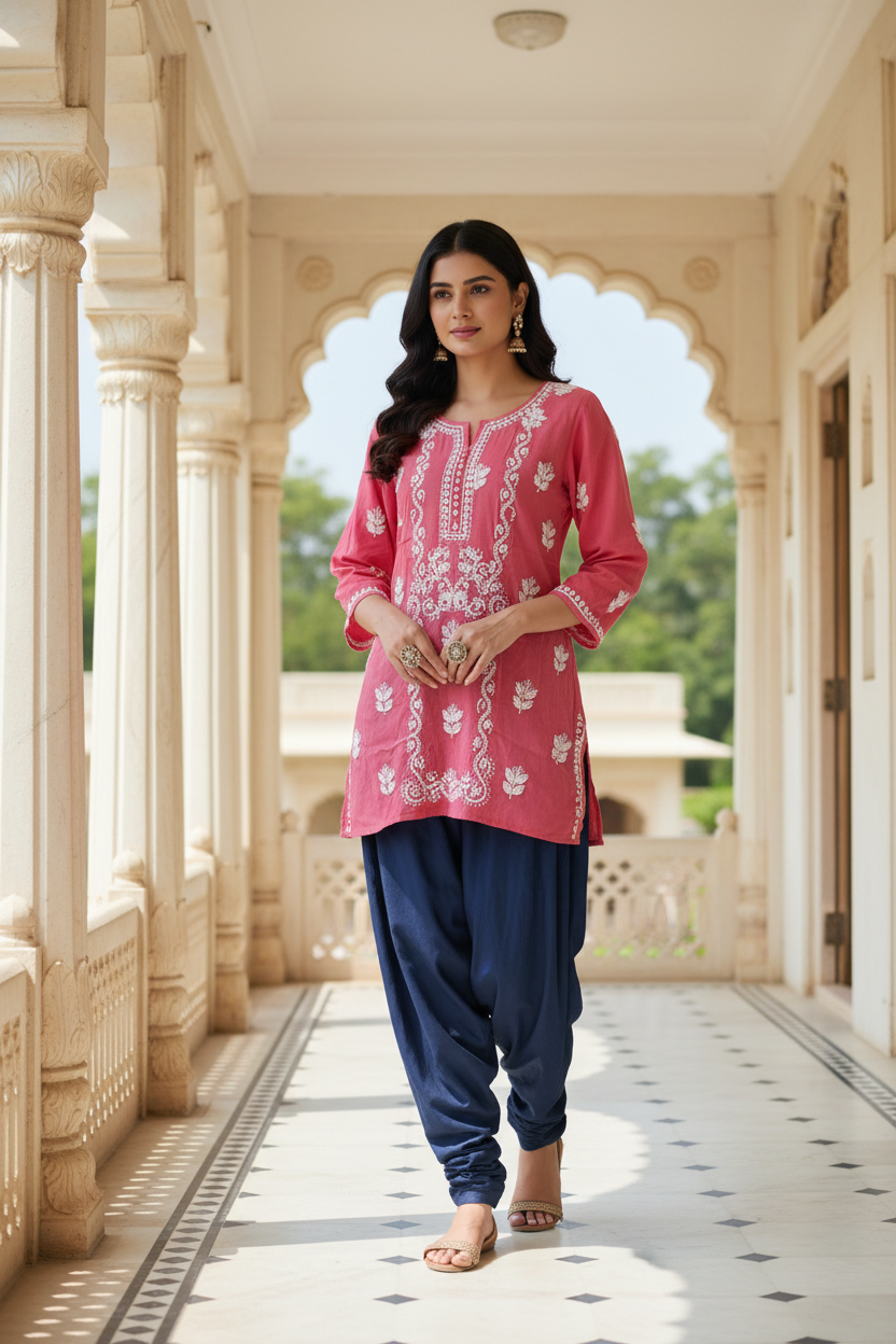 Modal Short Kurti-Watermelon