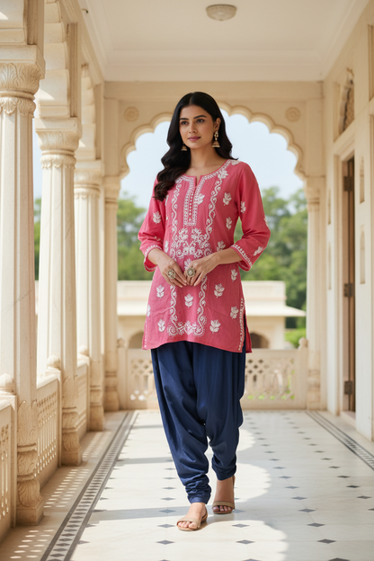 Modal Short Kurti-Watermelon