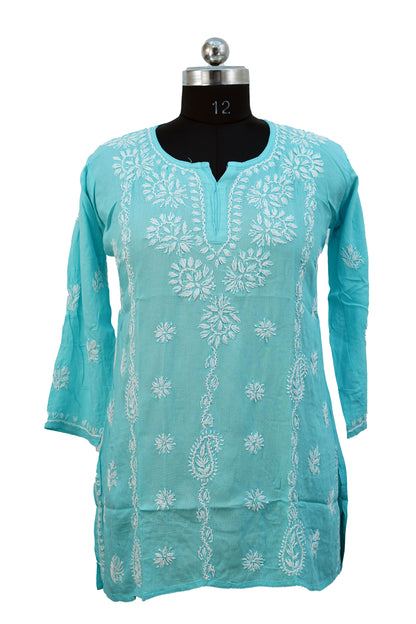 Modal Short Kurti-Sky Blue