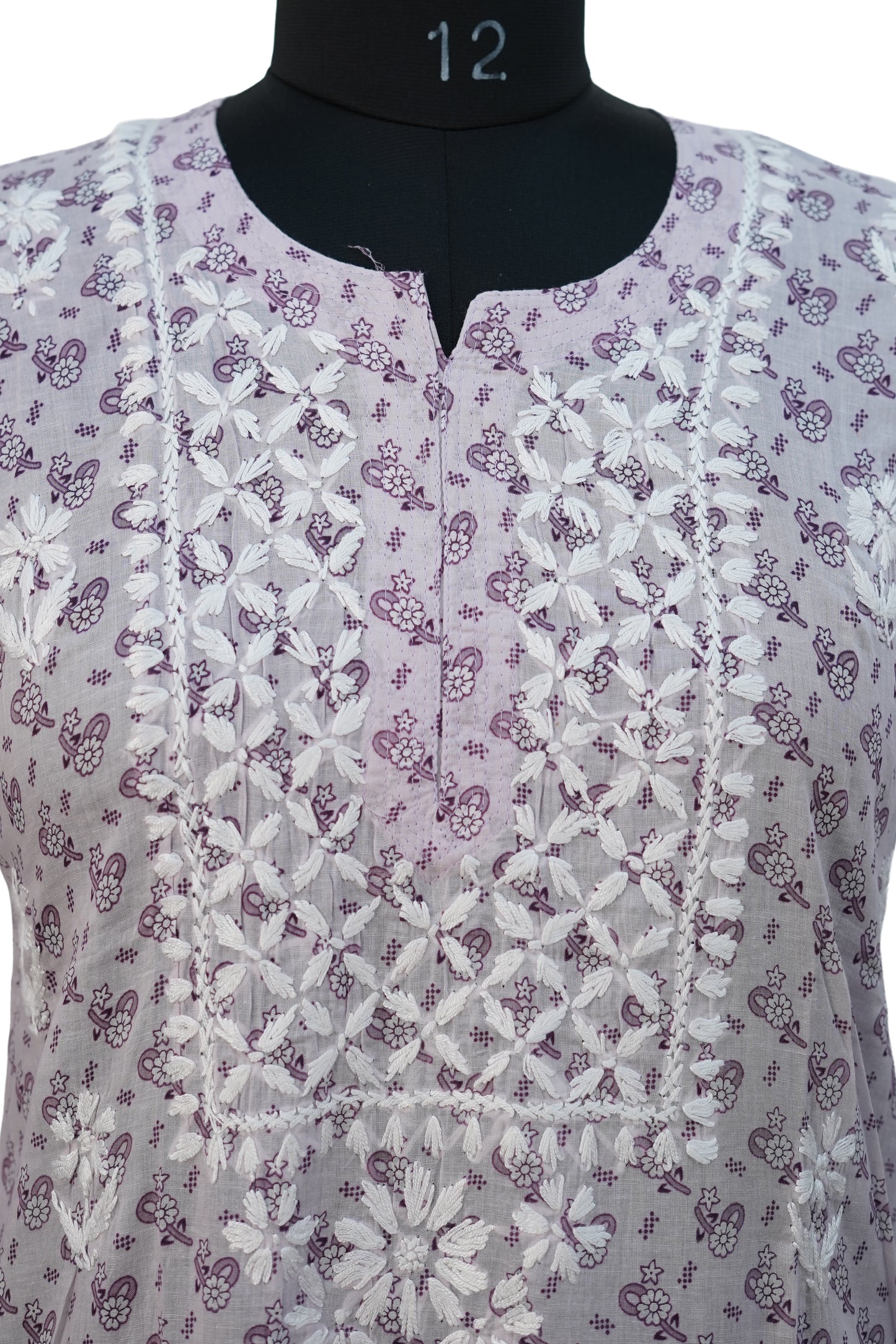 Cotton Printed Long Kurti with Embroidery