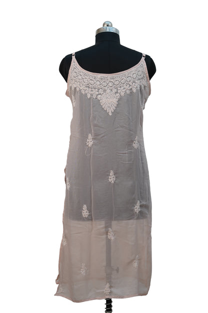 Shimmer strappy kurti- Elegant Partywear in Peach color