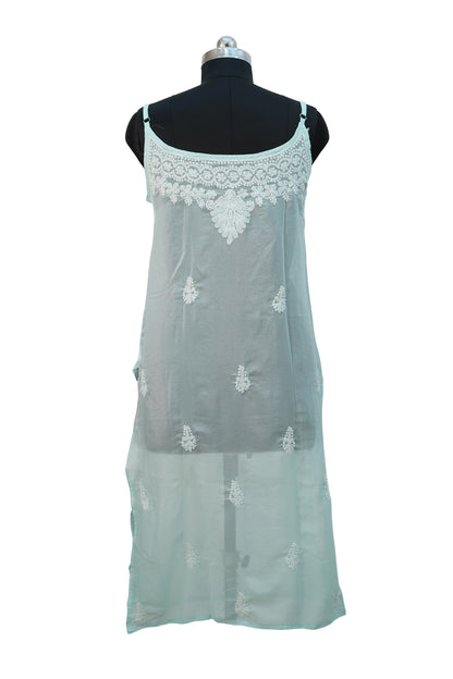 Sea-green shimmer strappy kurti- Elegant Partywear