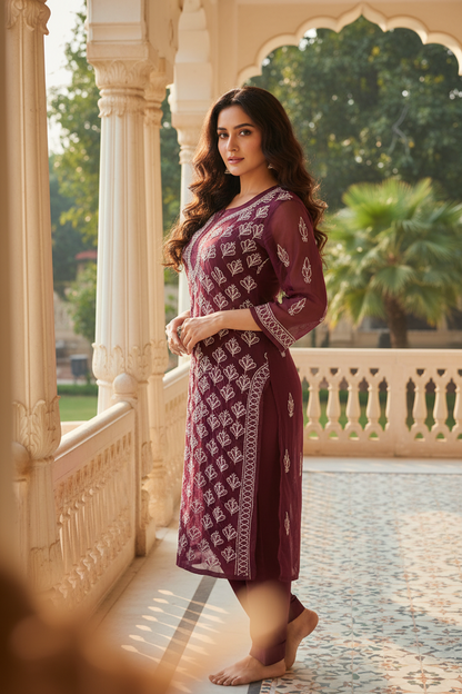 Faux Georgette Long Kurti