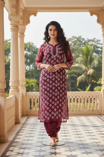 Faux Georgette Long Kurti