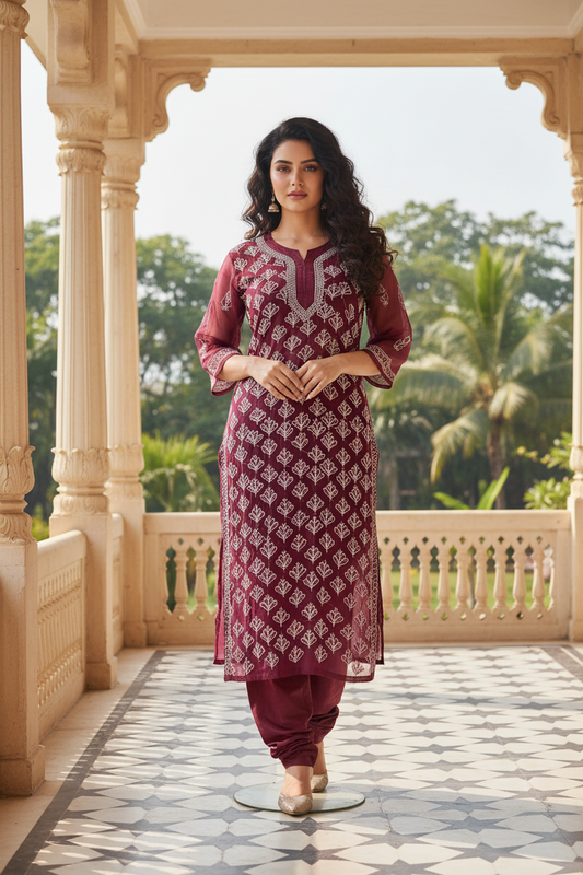 Faux Georgette Long Kurti