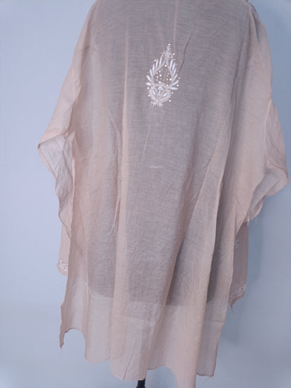 Mul Mukesh Shirt – Elegant Semi-stitched Chikankari Kurti - Brown