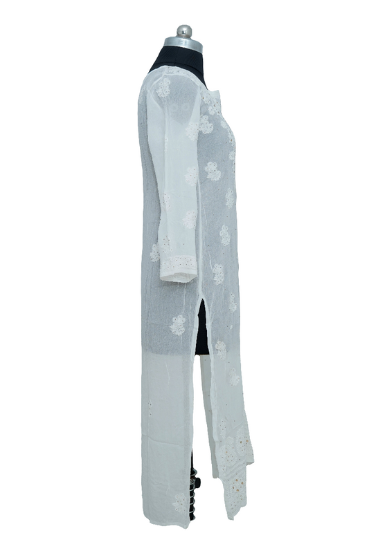 White Chikankari with Mukesh kurti