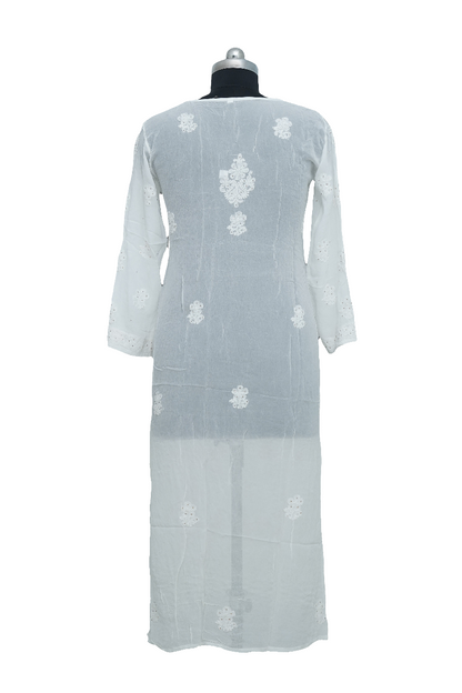 White Chikankari with Mukesh kurti