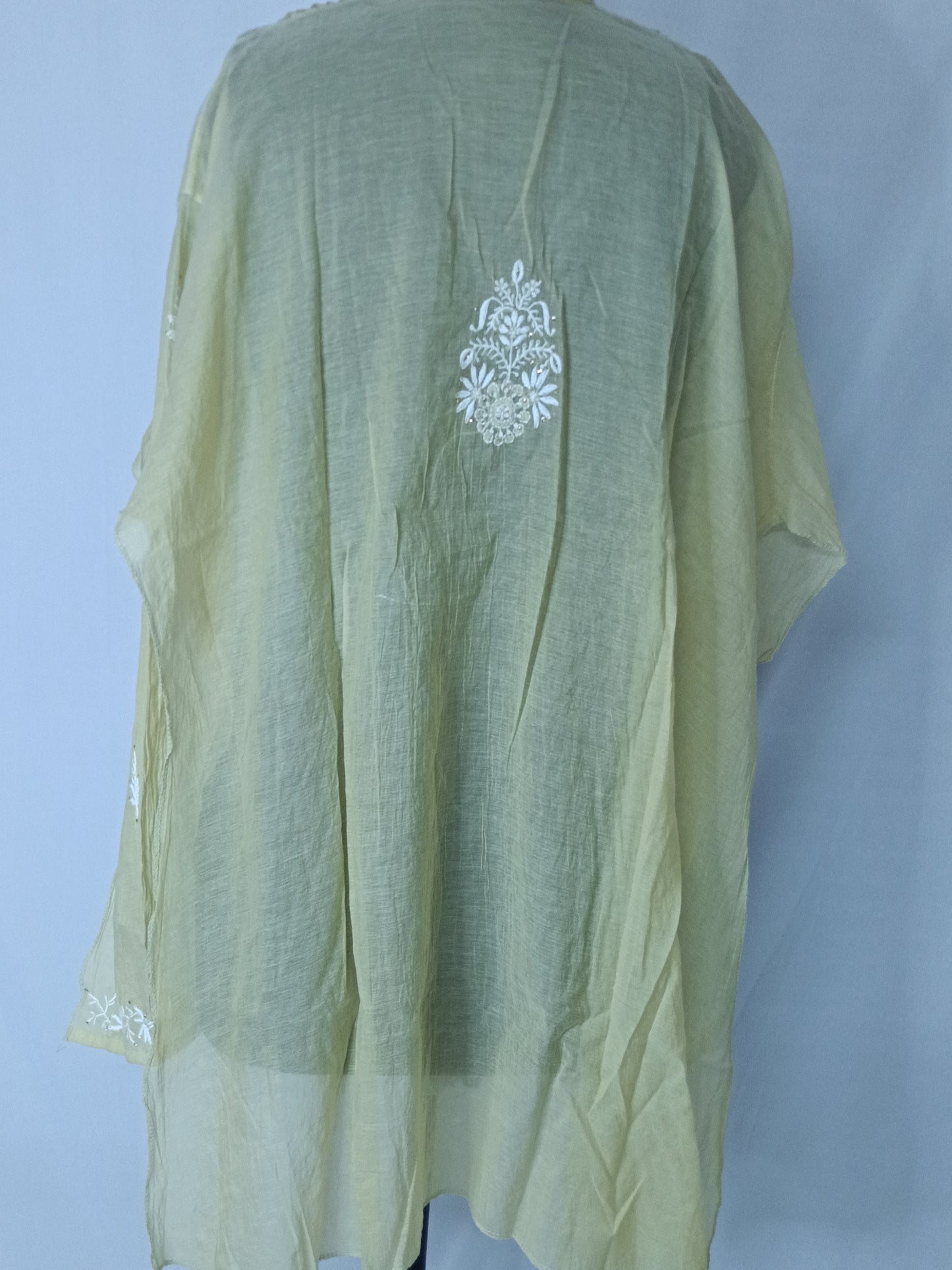 Mul Mukesh Shirt – Elegant Semi-stitched Chikankari Kurti - Green