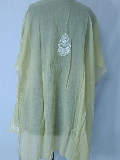 Mul Mukesh Shirt – Elegant Semi-stitched Chikankari Kurti - Green