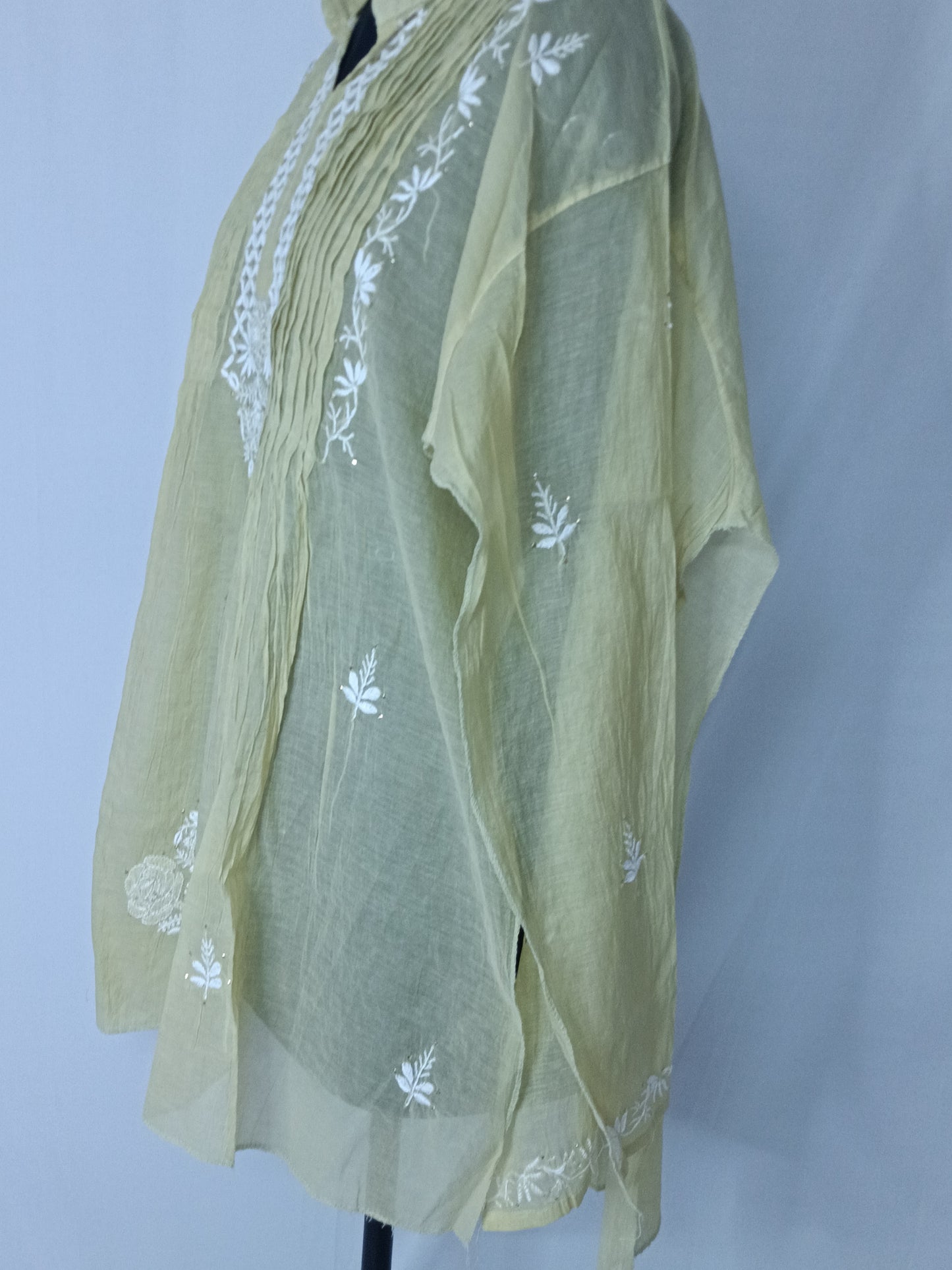 Mul Mukesh Shirt – Elegant Semi-stitched Chikankari Kurti - Green